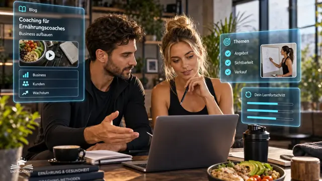 Business-Coach bespricht mit einer Ernährungscoachin ihr Angebot, Laptop und Bowl, heller Raum